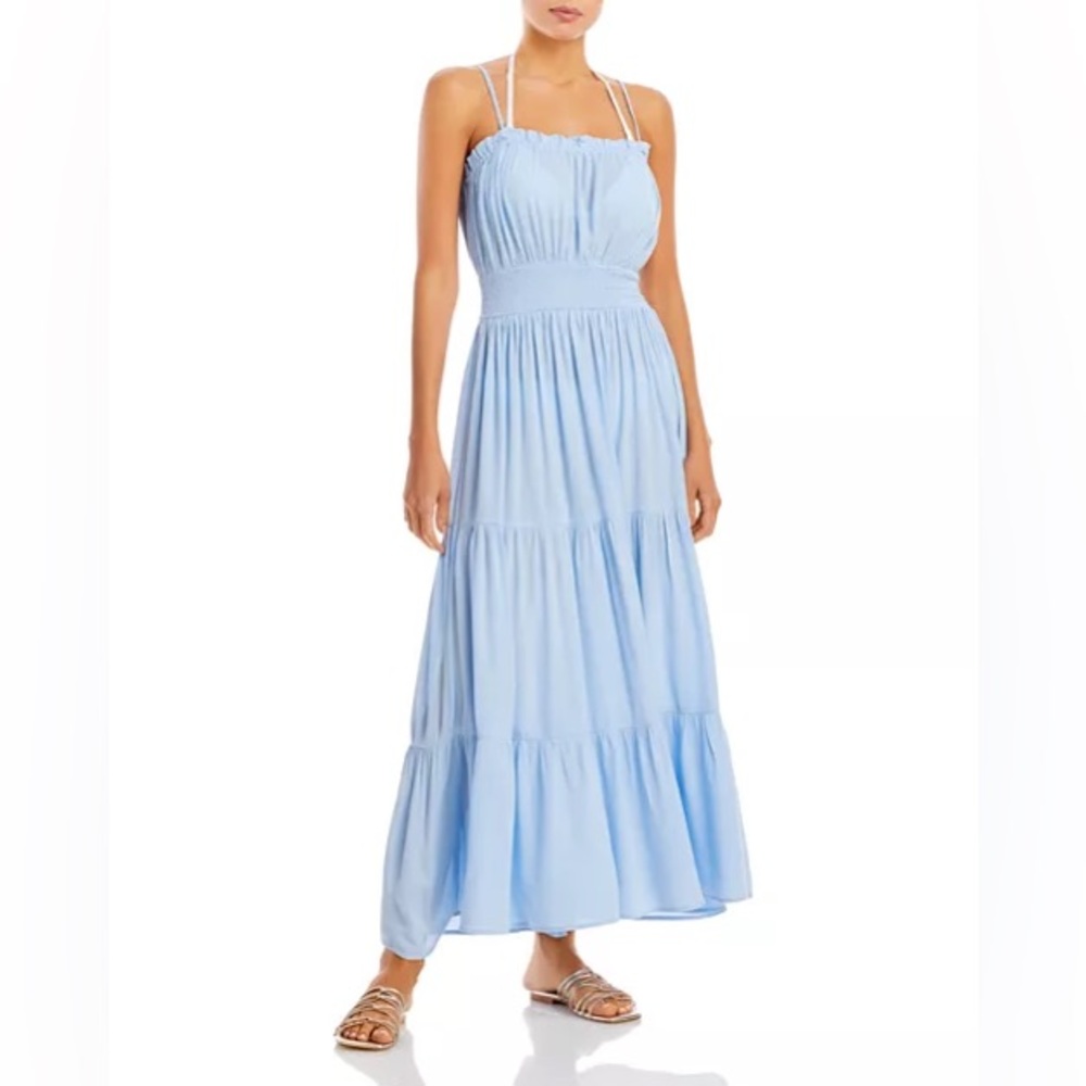 AQUA Swim Tiered Cover-Up Maxi Dress N159-29